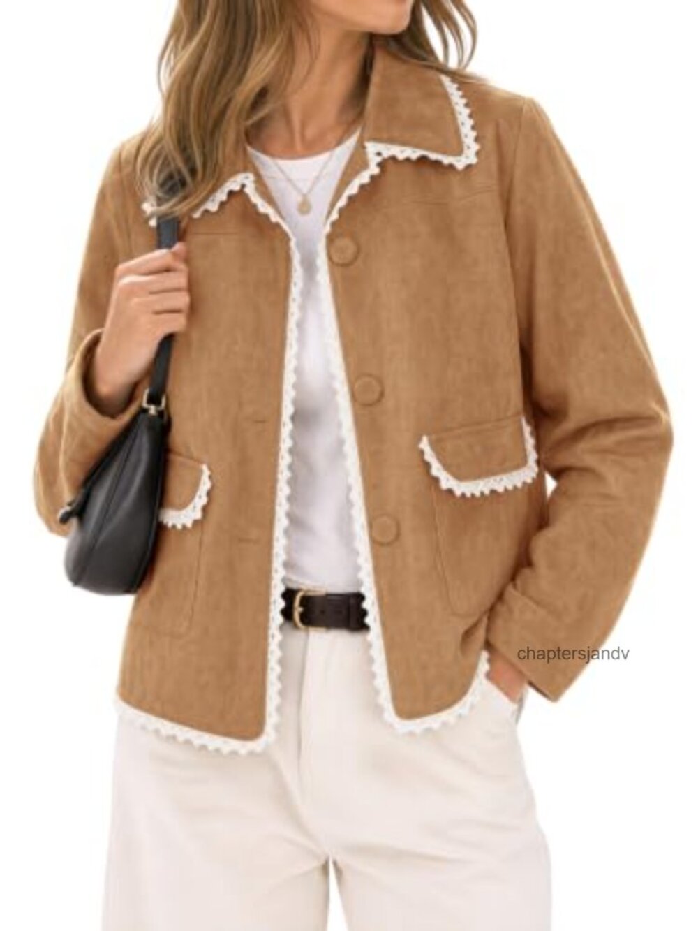 Faux Suede Leather Jacket Button Down Casual Loose Fit